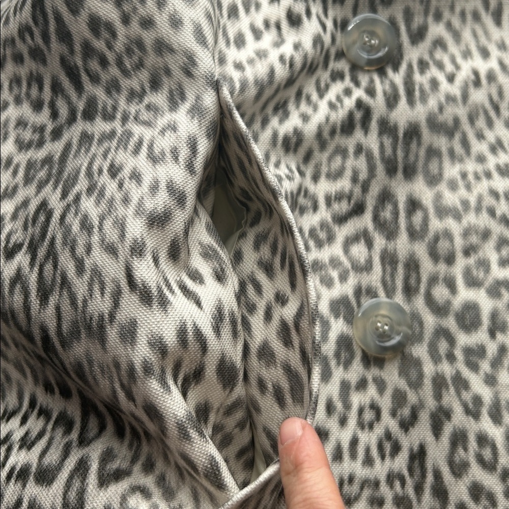 Tara Jarmon Leopard Print Double Breasted Coat Made in France Size 40 - Picture 11 of 14